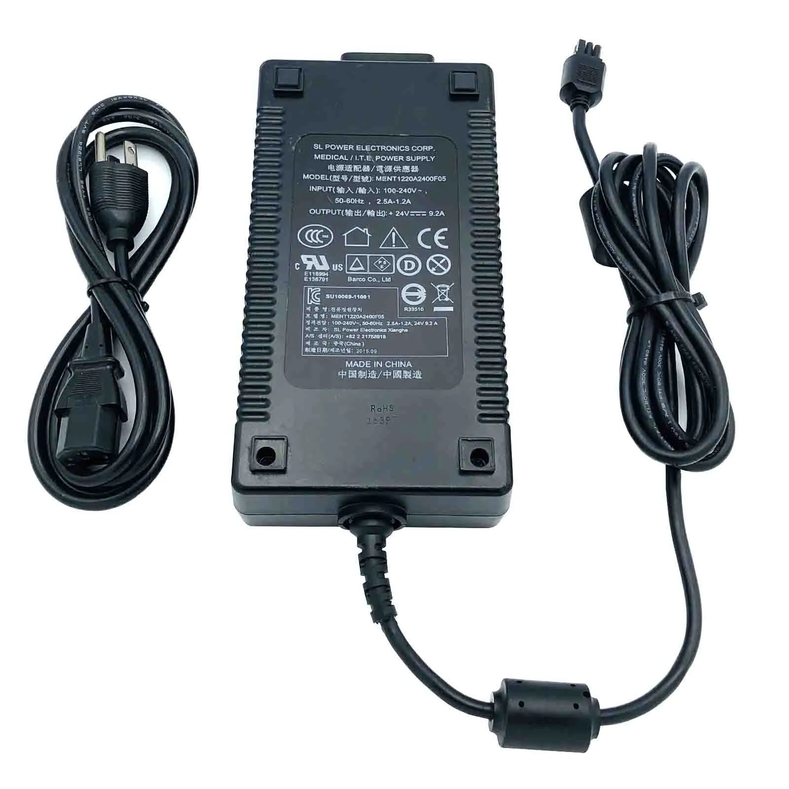 *Brand NEW*Genuine Barco Medical 24V 9.2A AC ADAPTER MENT1220A2400F05 I.T.E 6-Pin Power Supply